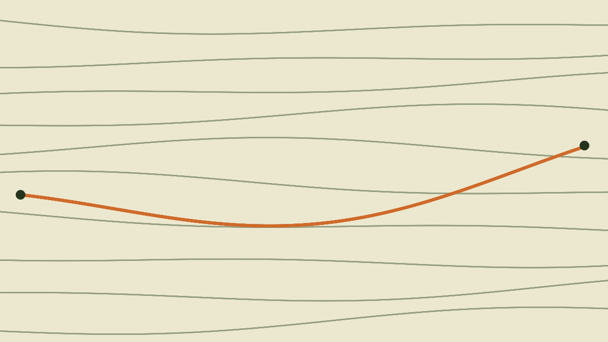 A route over contour lines — the demo art for this first entry